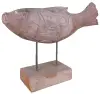 Product image 2 of the product “carved koi wood on stand S made from teak root pieces, 53cm length ”
